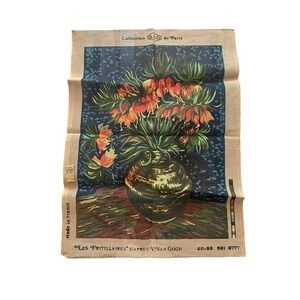 Vincent Van Gogh 1887 Les FRITILLARIES Flowers Needlepoint Canvas France 60x80